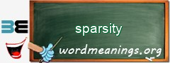 WordMeaning blackboard for sparsity